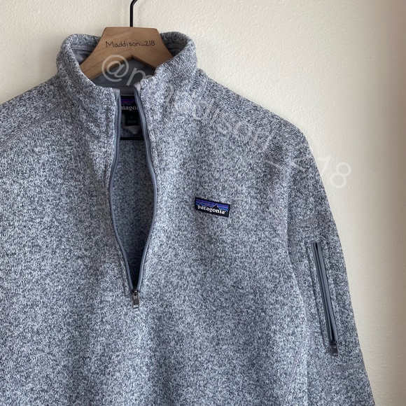 Patagonia Better Sweater 1/4-Zip Fleece Large Birch White Slim Fit Grey L - Picture 6 of 12